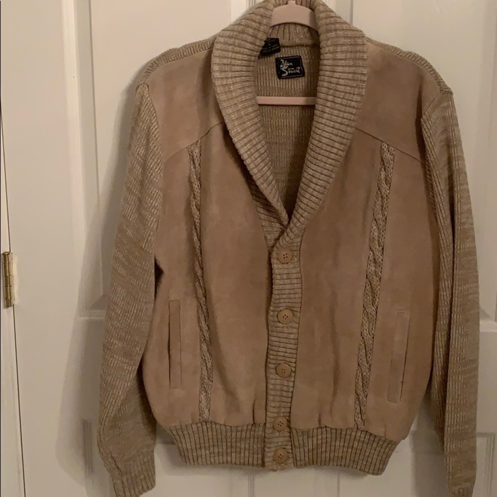 Vintage Leather/sweater jacket